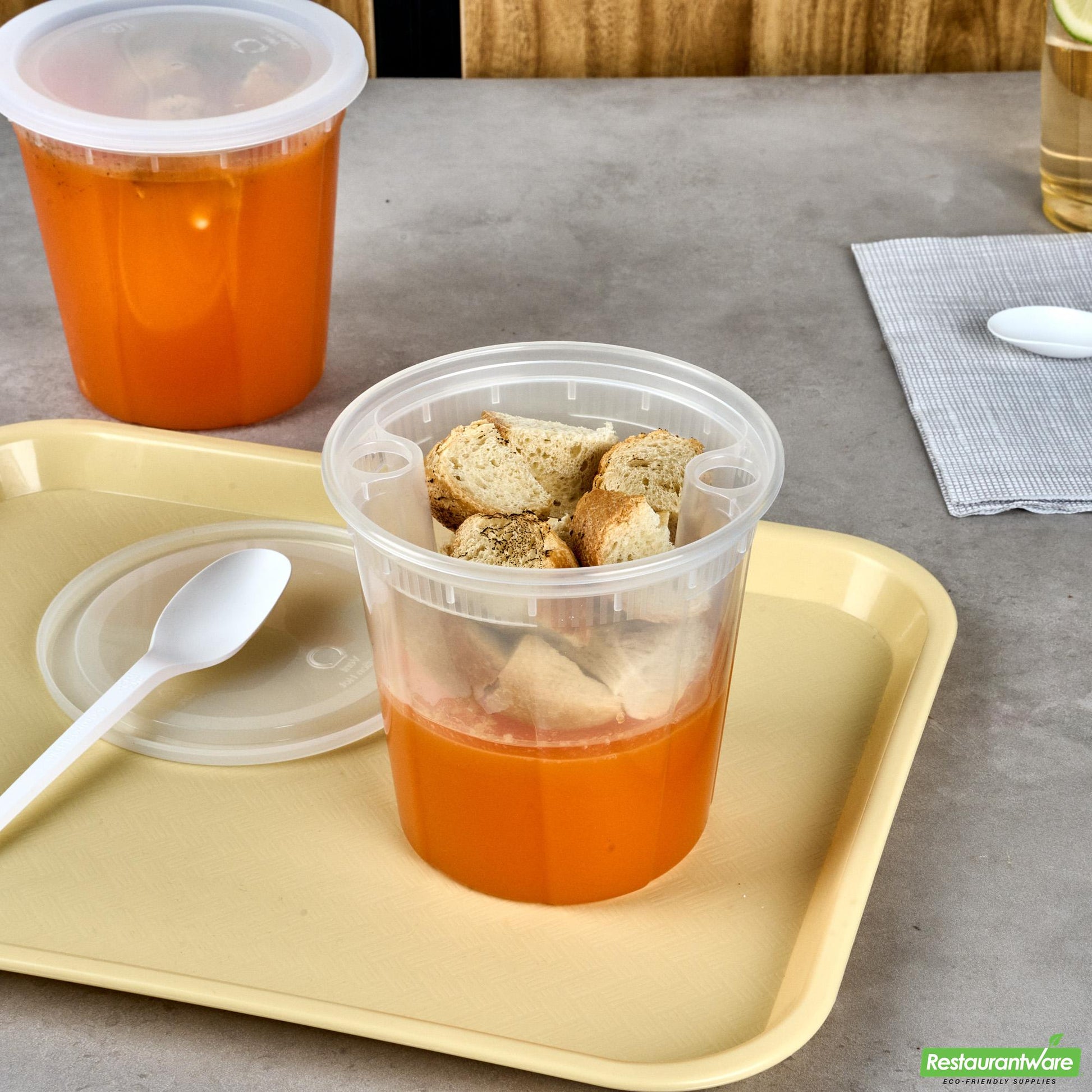 Wholesale Restaurantware 16 Oz Clear Plastic Insert - Fits 32, 40 and 48 Oz Soup Container- Bulk