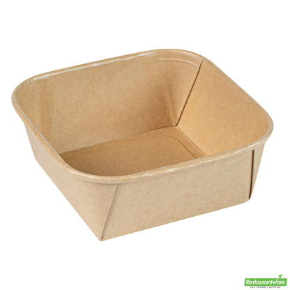 Wholesale Restaurantware 17 Oz Square Kraft Paper Sushi Container- Bulk