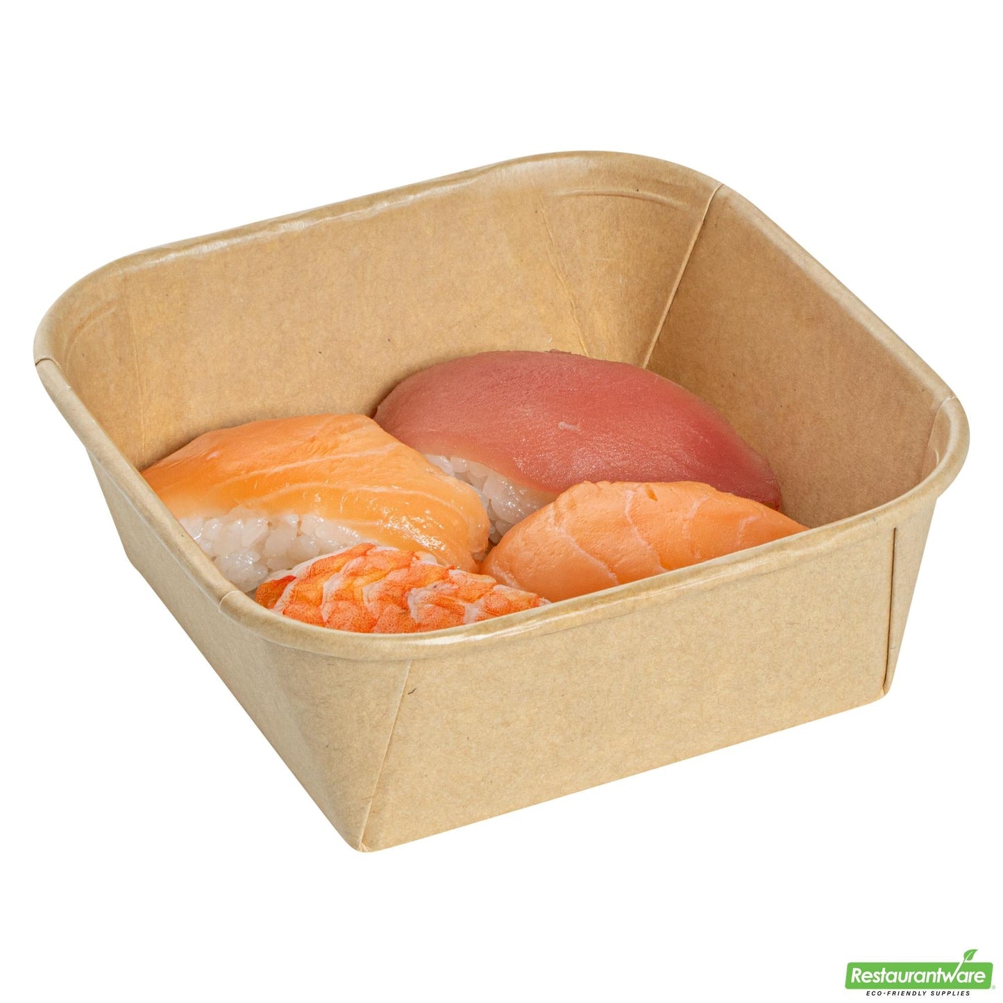 Wholesale Restaurantware 17 Oz Square Kraft Paper Sushi Container- Bulk