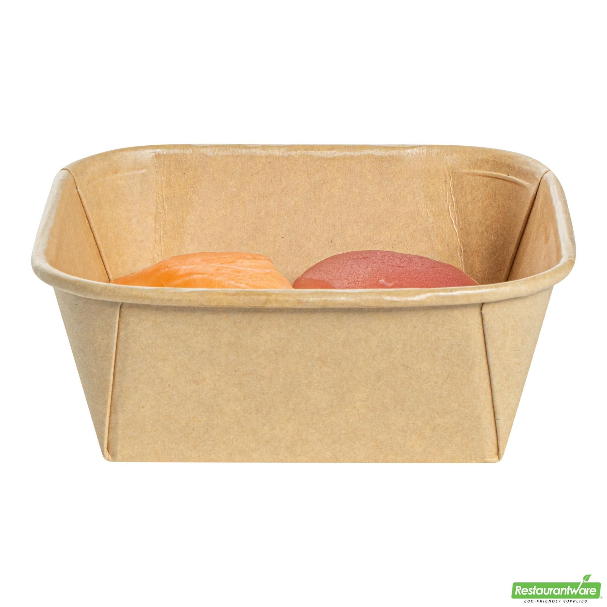 Wholesale Restaurantware 17 Oz Square Kraft Paper Sushi Container- Bulk