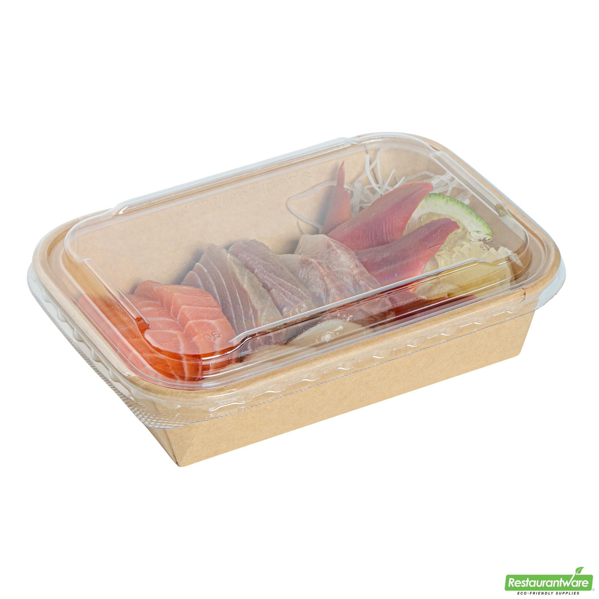 Wholesale Restaurantware Clear Pet Plastic Lid - Fits 17, 22, 26 and 34 Oz Sushi Containers- Bulk