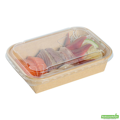 Wholesale Restaurantware Clear Pet Plastic Lid - Fits 17, 22, 26 and 34 Oz Sushi Containers- Bulk