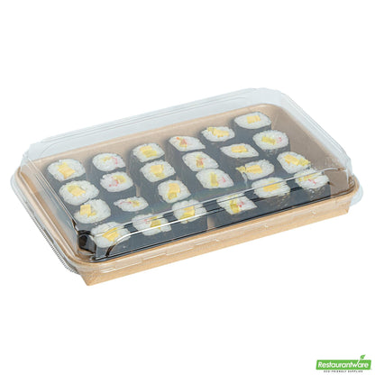 Wholesale Restaurantware Clear Pet Plastic Lid - Fits 20 Oz Sushi Container - 9.6" X 6.1" X 1.2"- Bulk
