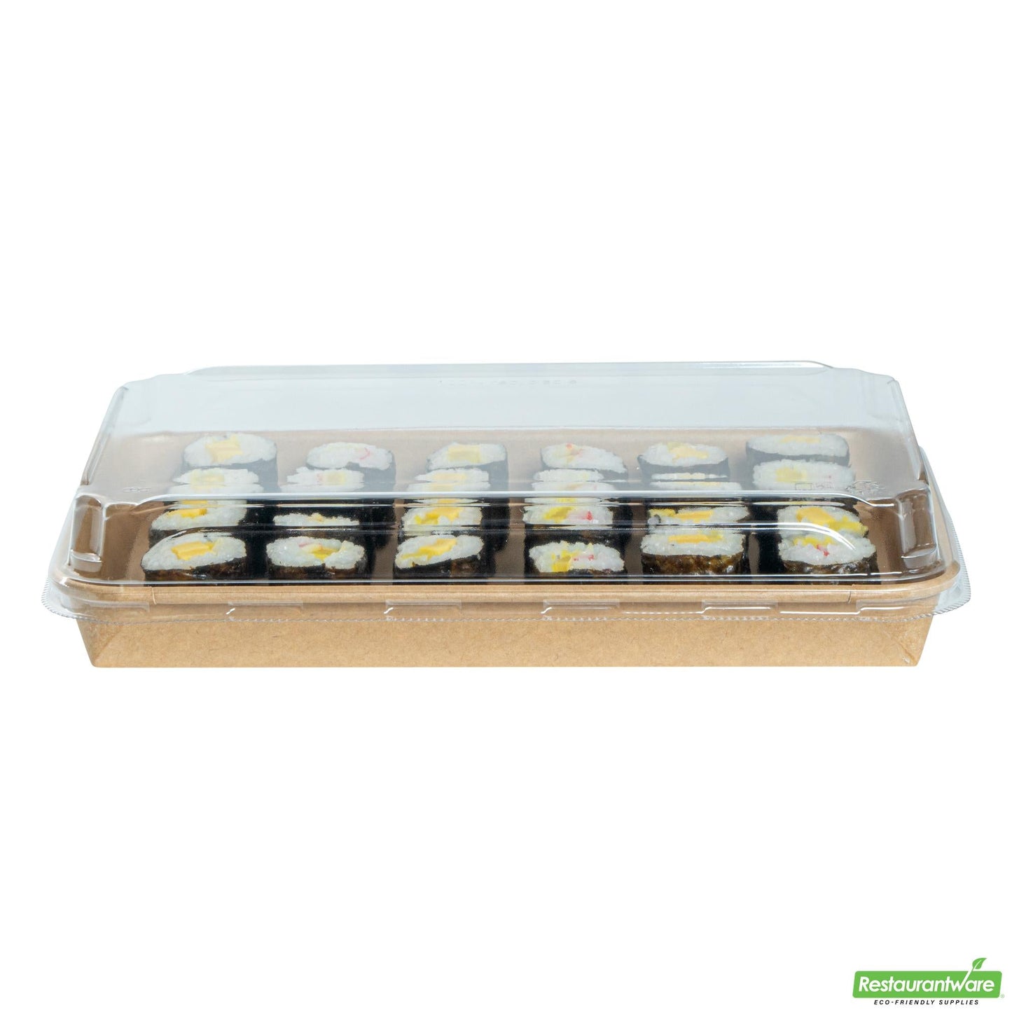 Wholesale Restaurantware Clear Pet Plastic Lid - Fits 20 Oz Sushi Container - 9.6" X 6.1" X 1.2"- Bulk