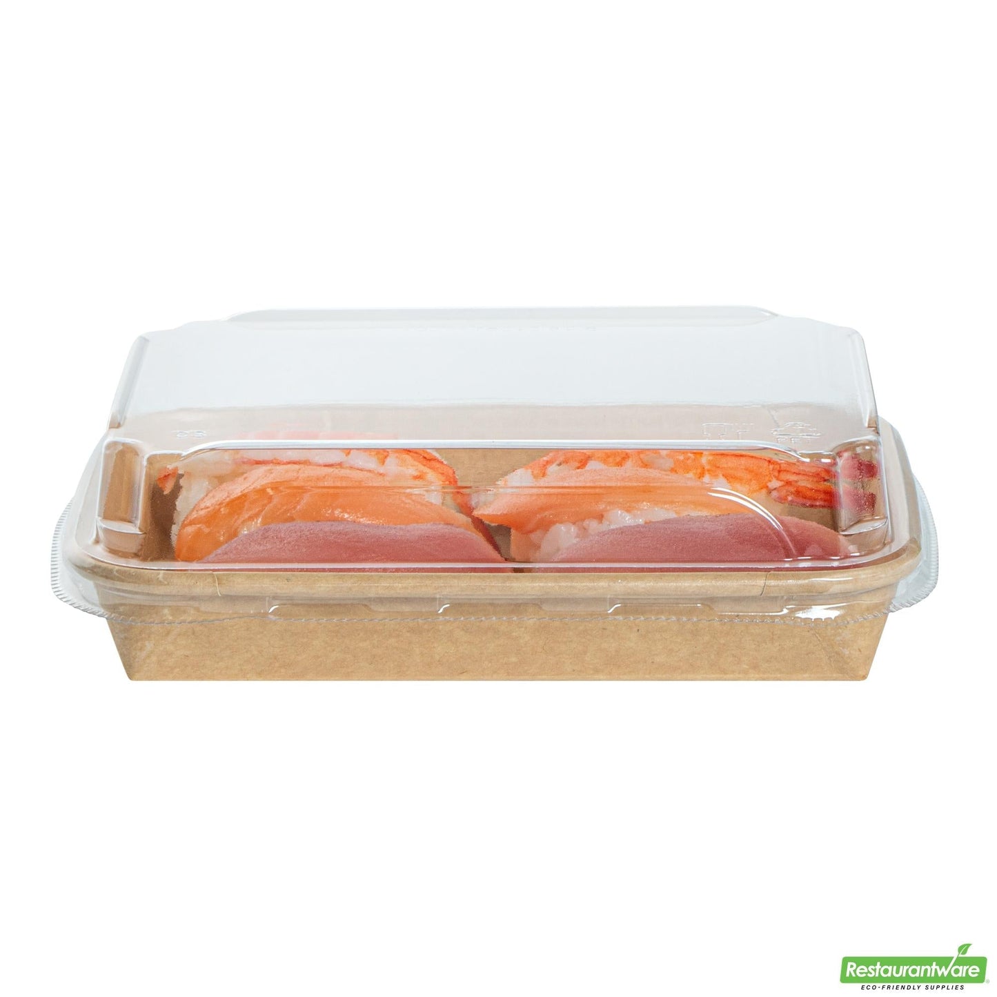 Wholesale Restaurantware Clear Pet Plastic Lid - Fits 8 Oz Sushi Container - 6.6" X 4.6" X 1.2"- Bulk