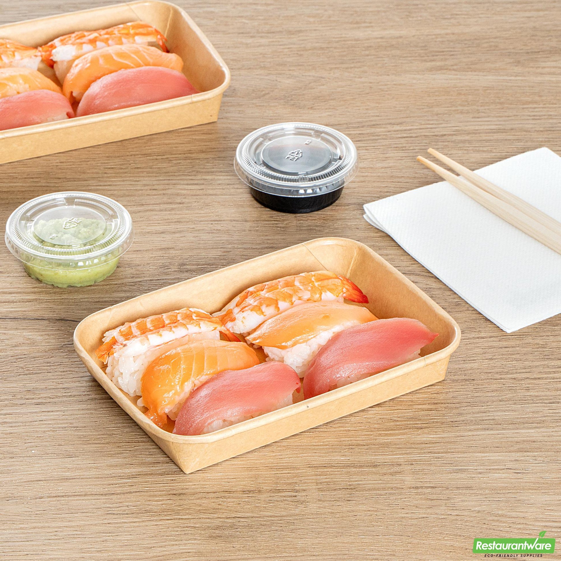 Wholesale Restaurantware 8 Oz Rectangle Kraft Paper Sushi Container- Bulk