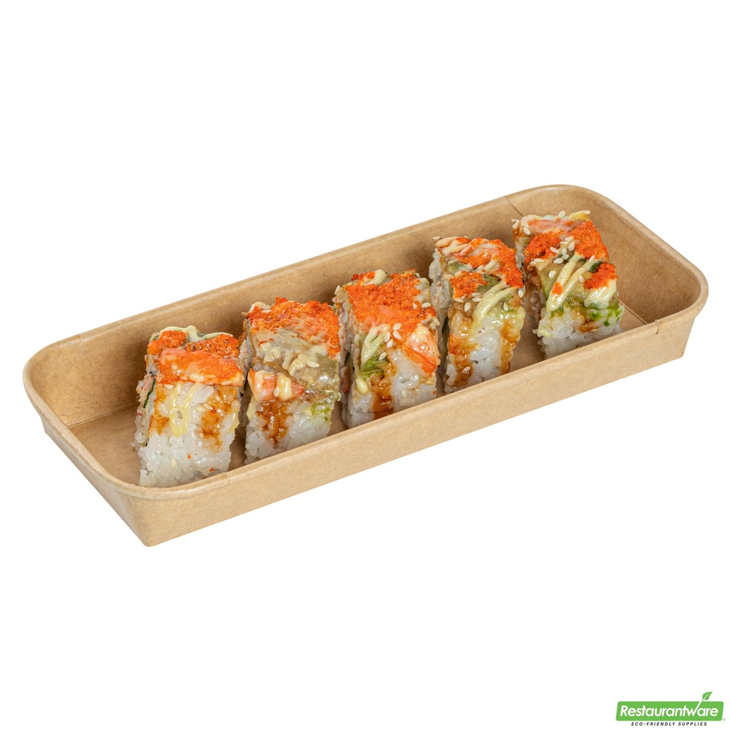 Wholesale Restaurantware 10 Oz Rectangle Kraft Paper Sushi Container- Bulk