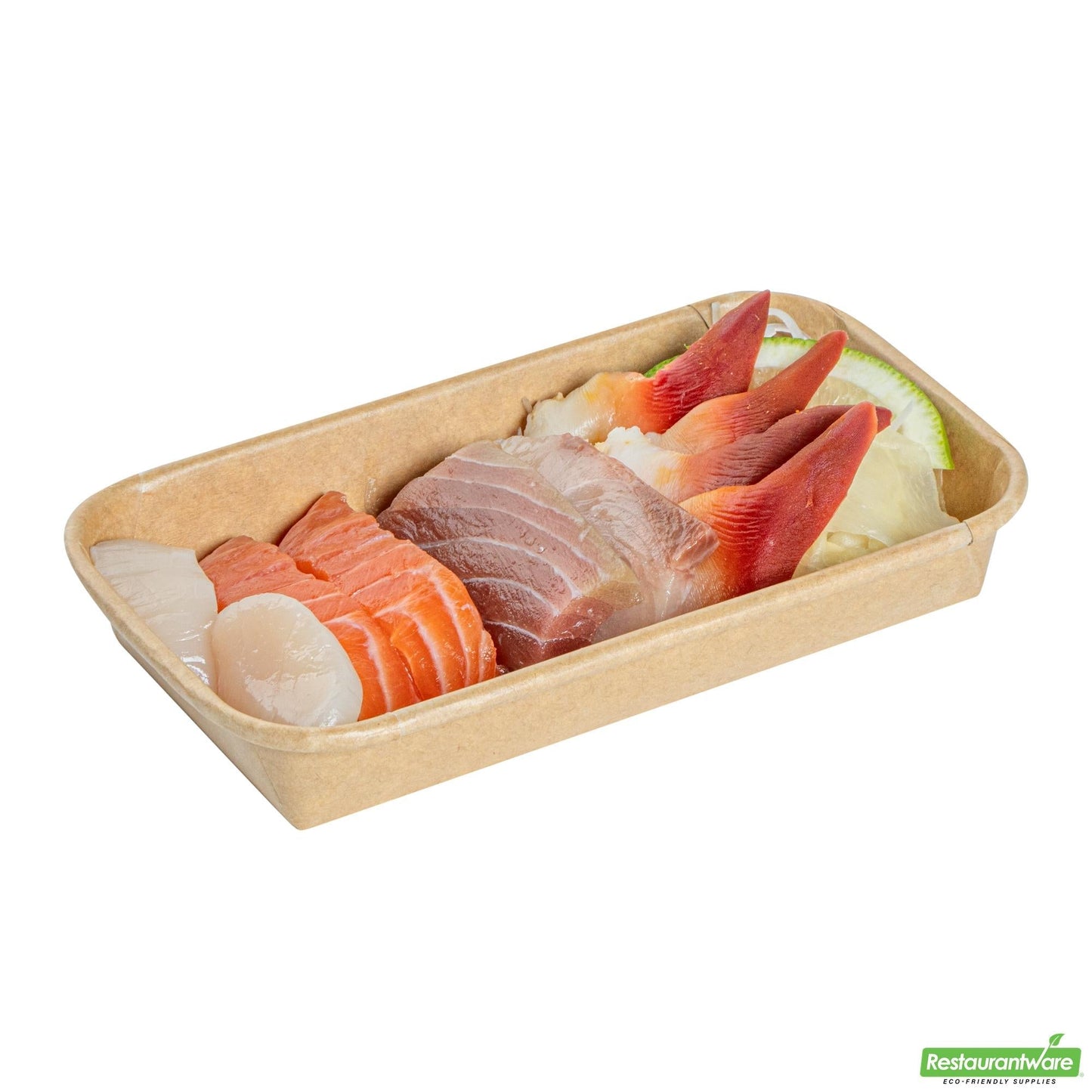 Wholesale Restaurantware 6 Oz Rectangle Kraft Paper Sushi Container - 6.3" X 3.6" X 0.9"- Bulk