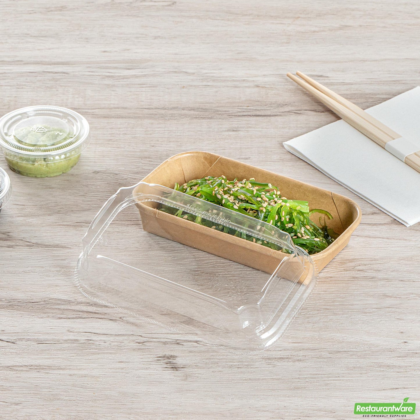 Wholesale Restaurantware Clear PET Plastic Lid - Fits 5 Oz Sushi Container- Bulk