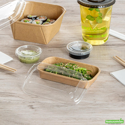 Wholesale Restaurantware Clear PET Plastic Lid - Fits 5 Oz Sushi Container- Bulk