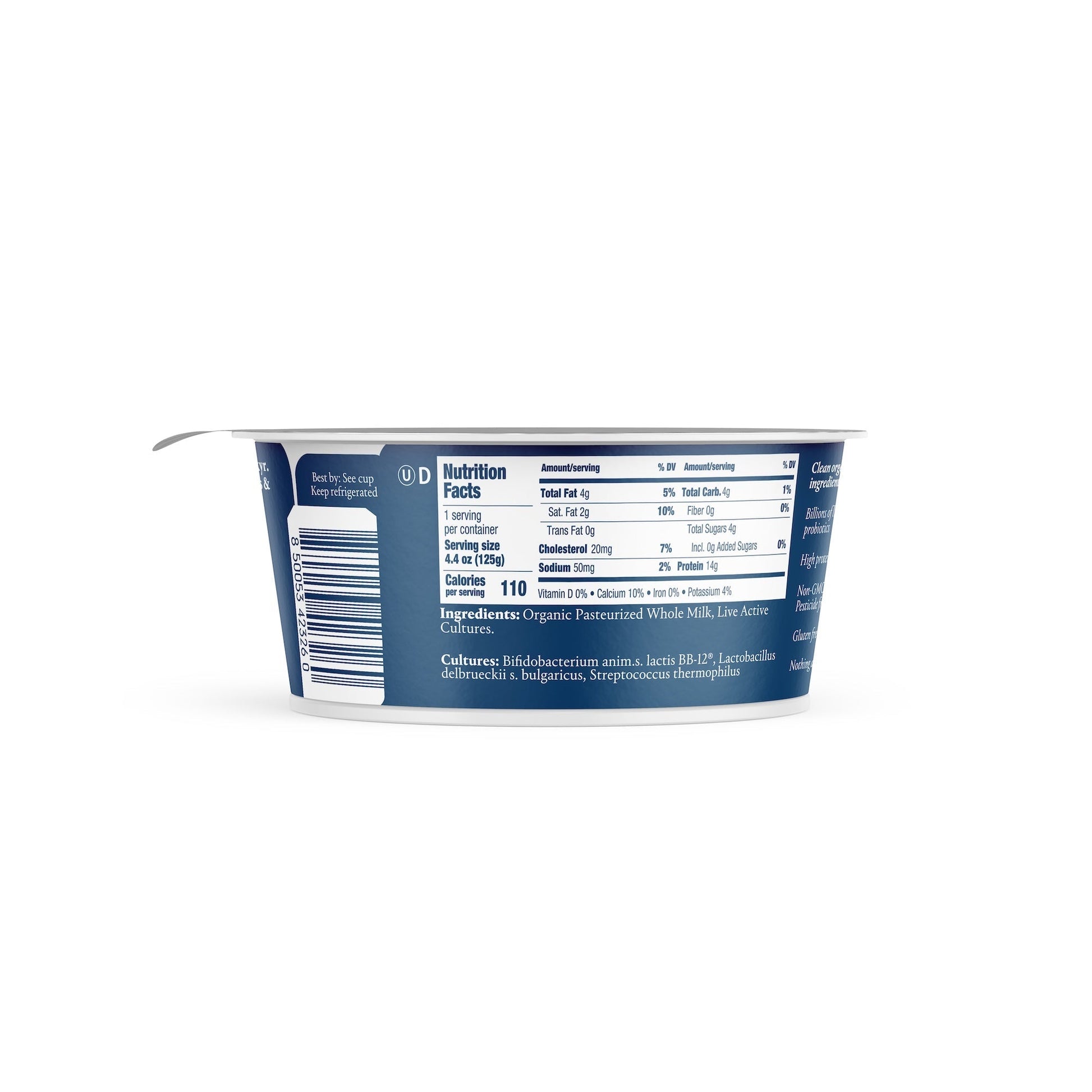 Wholesale Norr Organic Whole Milk Plain Skyr Yogurt 4.4oz- Bulk