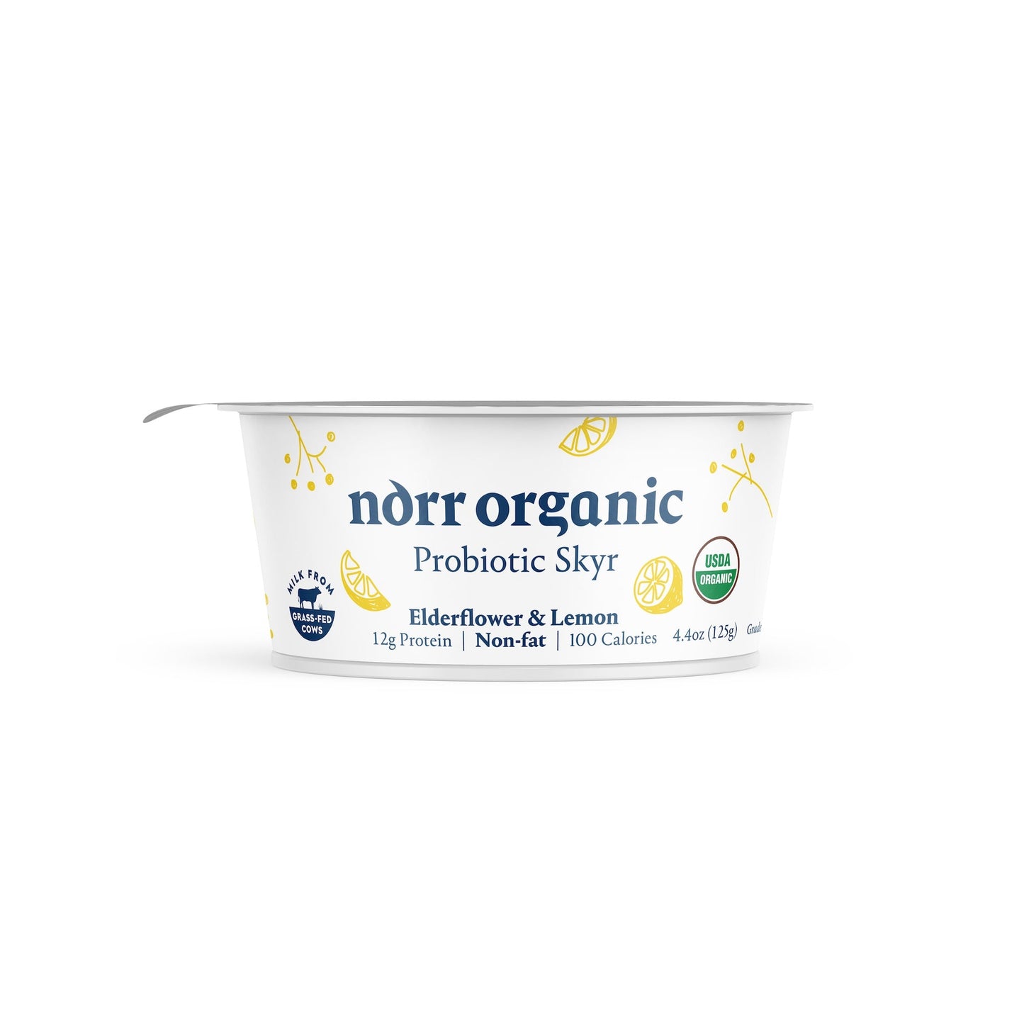Wholesale Norr Organic Non-Fat Lemon & Elderflower Skyr Yogurt 4.4oz- Bulk