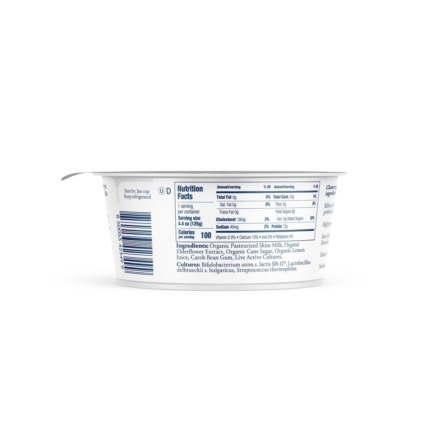 Wholesale Norr Organic Non-Fat Lemon & Elderflower Skyr Yogurt 4.4oz- Bulk