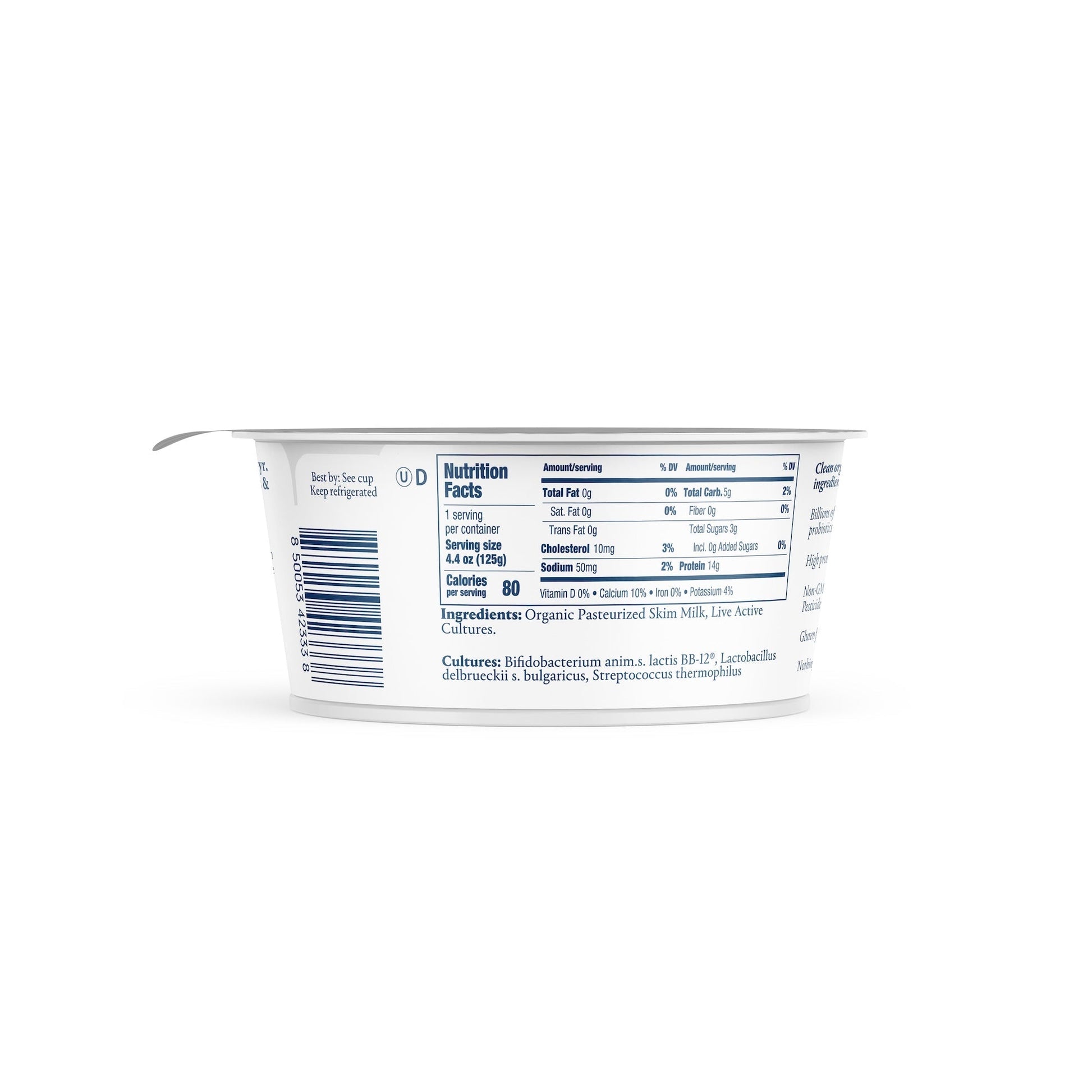 Wholesale Norr Organic Non-Fat Plain Skyr Yogurt 4.4oz- Bulk