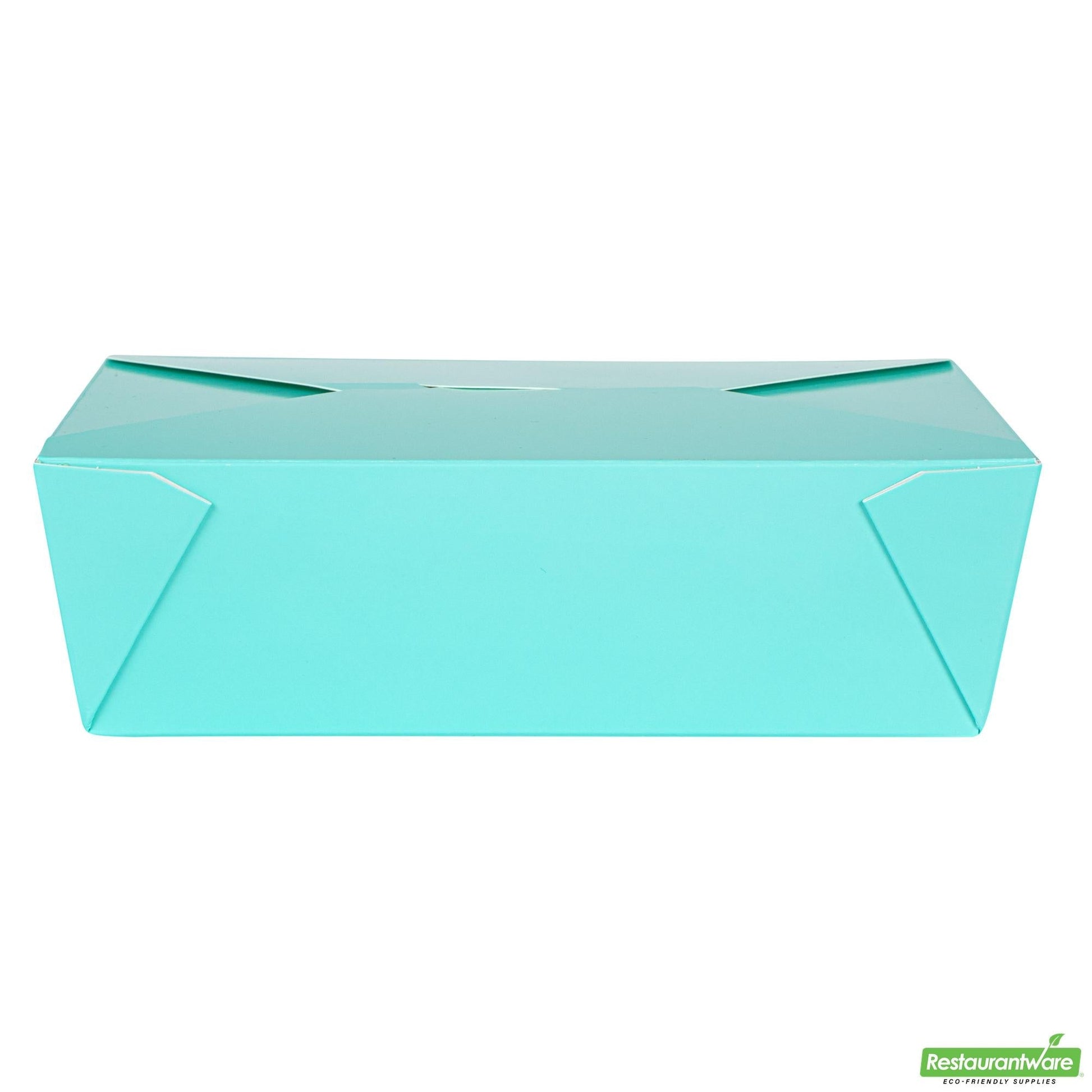 Wholesale Restaurantware 71 Oz Rectangle Turquoise Paper #3 Bio Box Take Out Container- Bulk