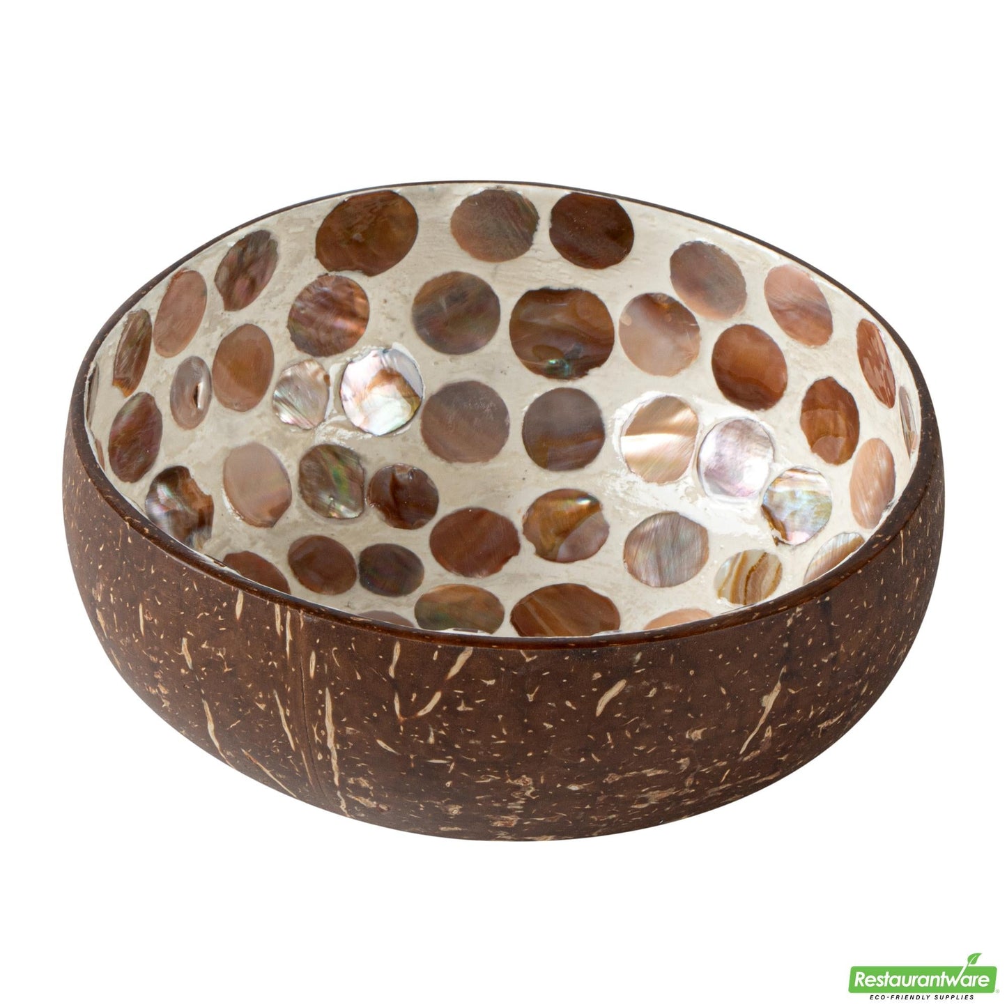Wholesale Restaurantware 16 Oz White Handmade Circle Coconut Bowl- Bulk