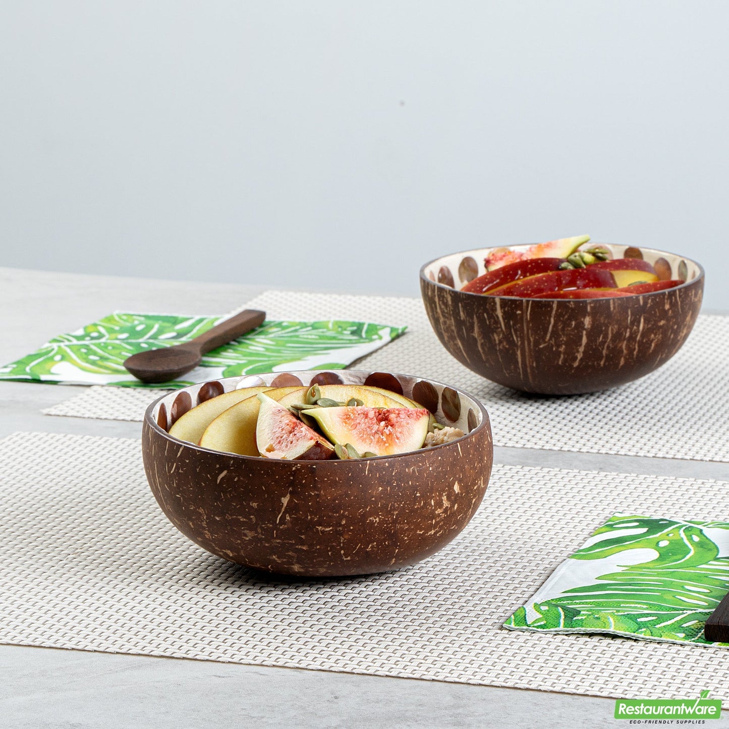 Wholesale Restaurantware 16 Oz White Handmade Circle Coconut Bowl- Bulk