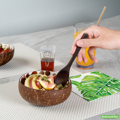 Wholesale Restaurantware 16 Oz White Handmade Circle Coconut Bowl- Bulk