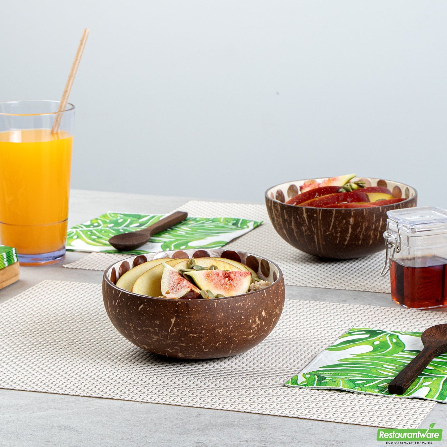 Wholesale Restaurantware 16 Oz White Handmade Circle Coconut Bowl- Bulk