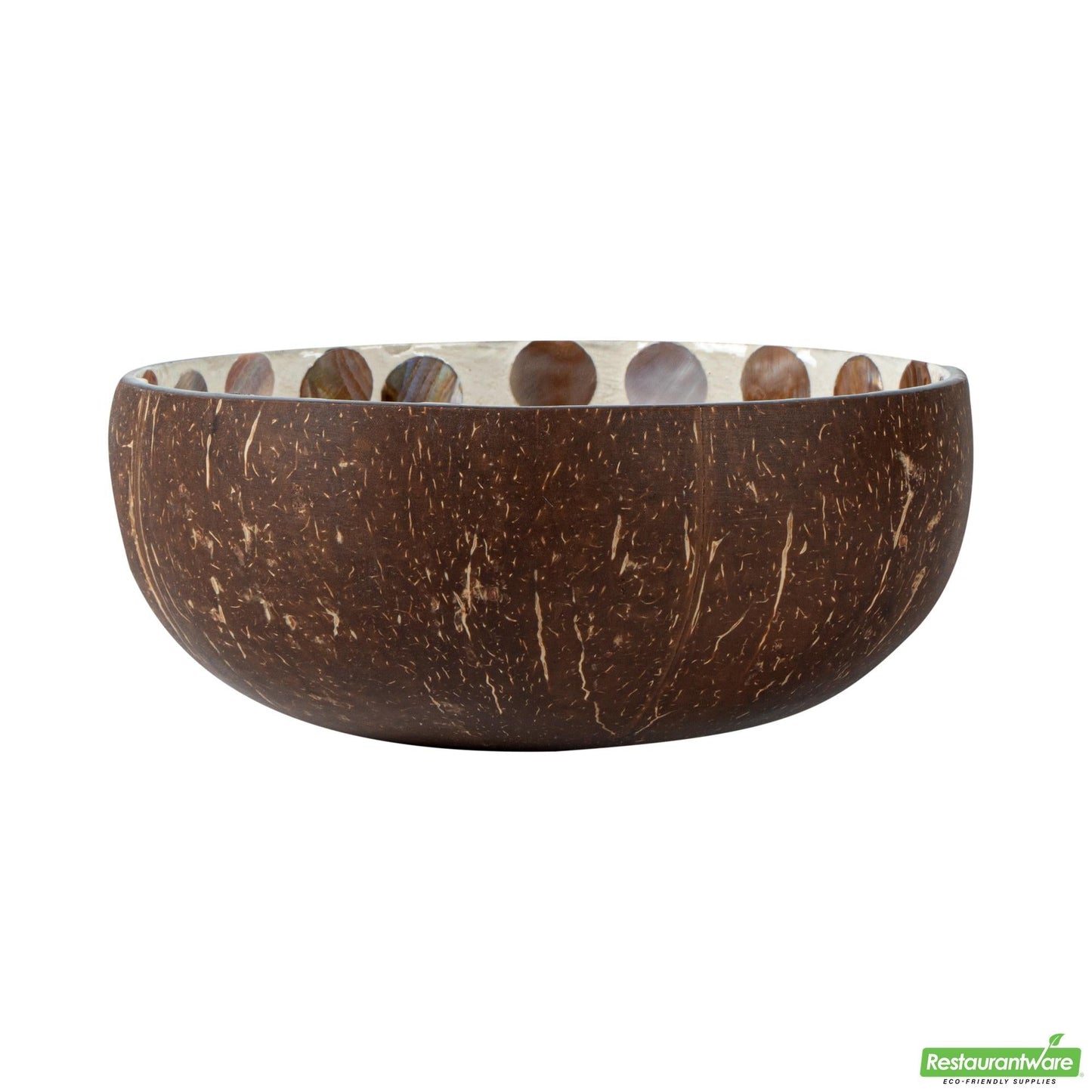 Wholesale Restaurantware 16 Oz White Handmade Circle Coconut Bowl- Bulk