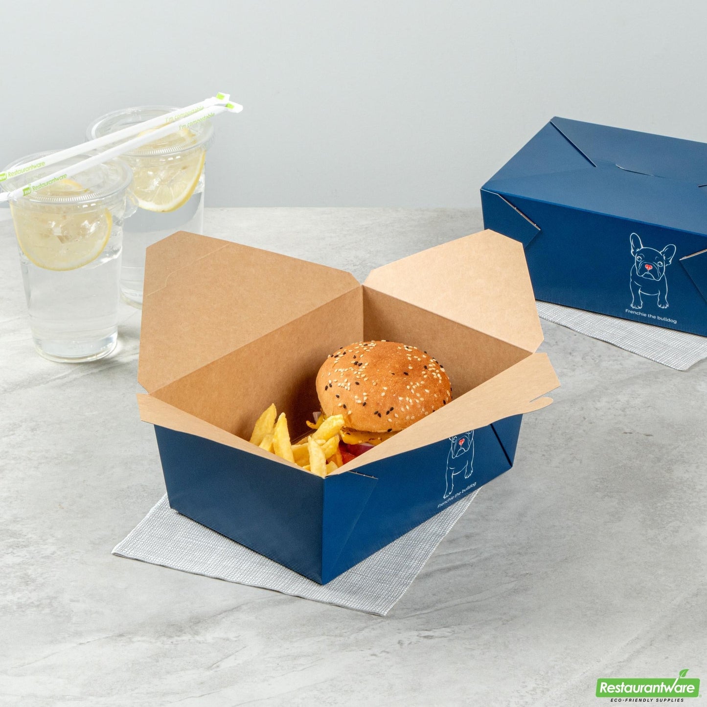 Wholesale Restaurantware 98 Oz Frenchie Paper #4 Bio Box Take Out Container- Bulk