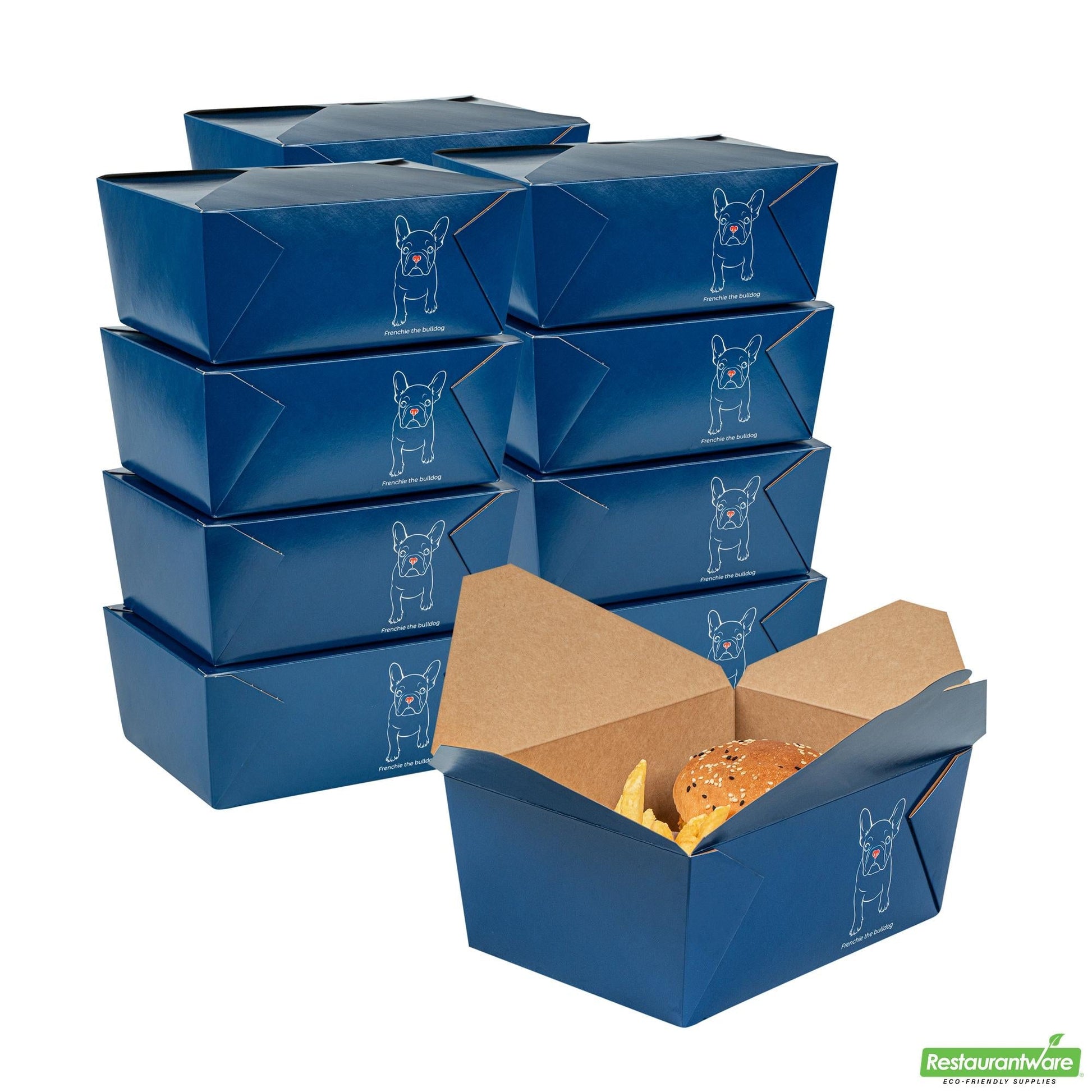 Wholesale Restaurantware 98 Oz Frenchie Paper #4 Bio Box Take Out Container- Bulk