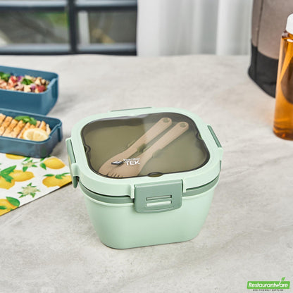 Wholesale Restaurantware 58 Oz Green Lunch Box - Bpa-Free, Microwave-Safe - 7.3" X 7.3" X 4.3"- Bulk