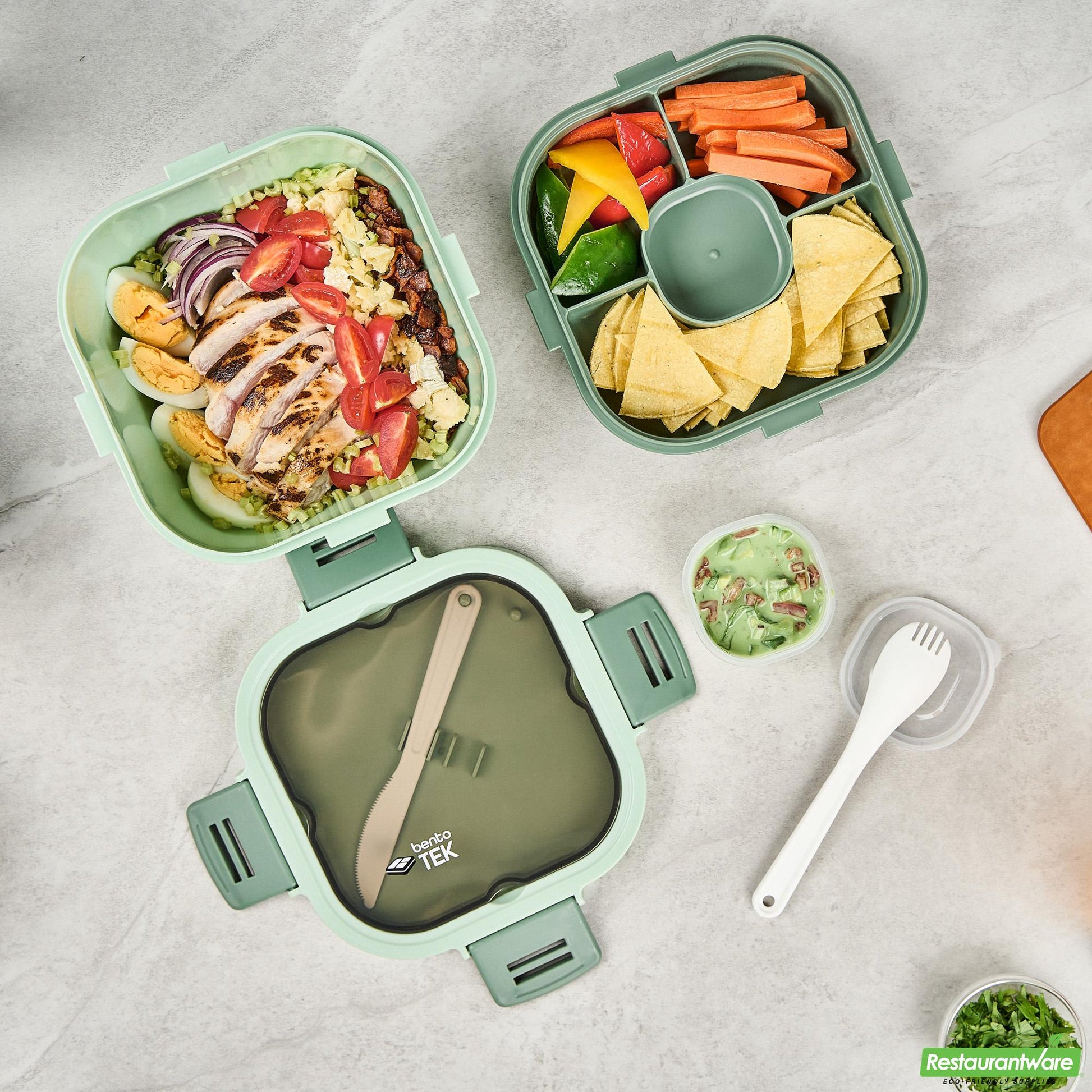Wholesale Restaurantware 58 Oz Green Lunch Box - Bpa-Free, Microwave-Safe - 7.3" X 7.3" X 4.3"- Bulk