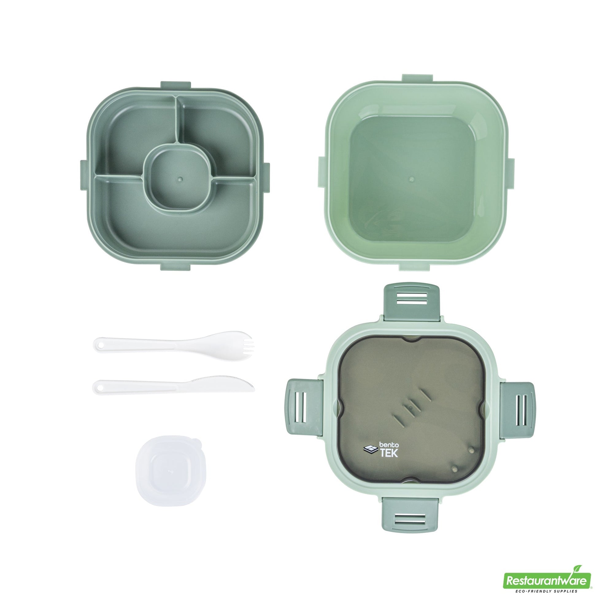 Wholesale Restaurantware 58 Oz Green Lunch Box - Bpa-Free, Microwave-Safe - 7.3" X 7.3" X 4.3"- Bulk