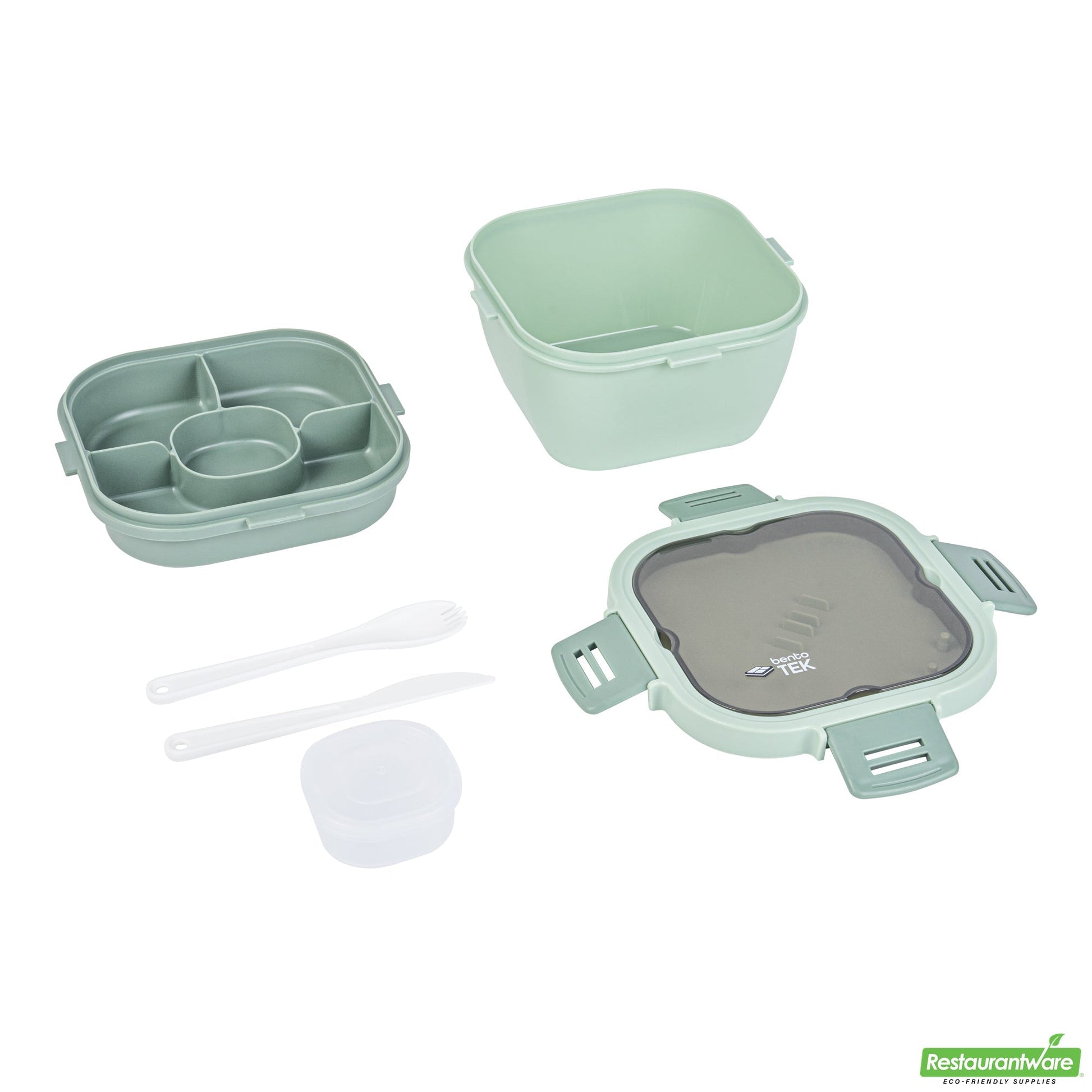 Wholesale Restaurantware 58 Oz Green Lunch Box - Bpa-Free, Microwave-Safe - 7.3" X 7.3" X 4.3"- Bulk