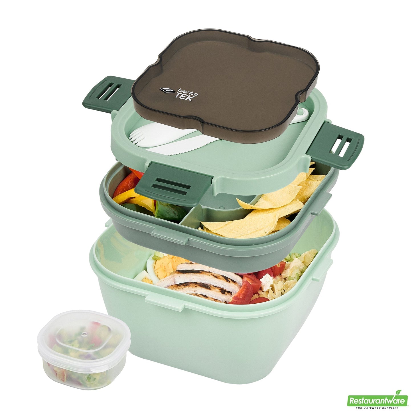 Wholesale Restaurantware 58 Oz Green Lunch Box - Bpa-Free, Microwave-Safe - 7.3" X 7.3" X 4.3"- Bulk