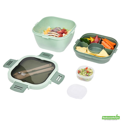 Wholesale Restaurantware 58 Oz Green Lunch Box - Bpa-Free, Microwave-Safe - 7.3" X 7.3" X 4.3"- Bulk