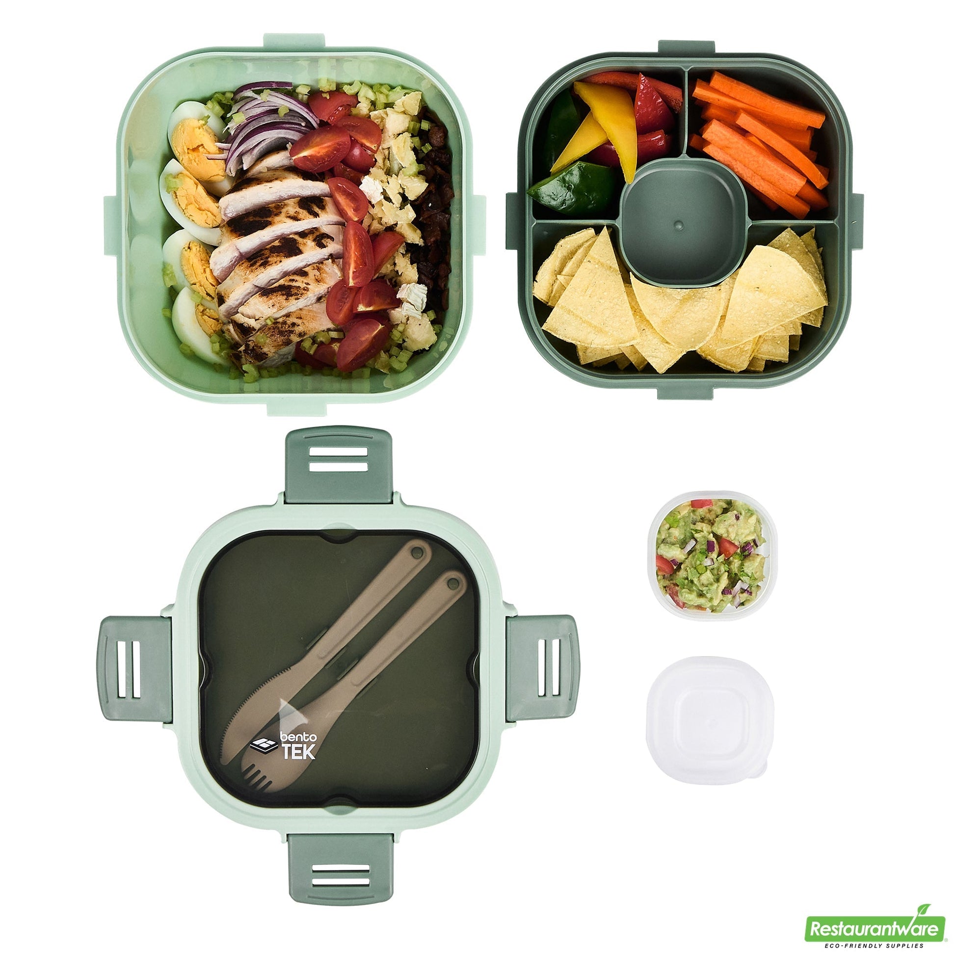 Wholesale Restaurantware 58 Oz Green Lunch Box - Bpa-Free, Microwave-Safe - 7.3" X 7.3" X 4.3"- Bulk