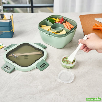 Wholesale Restaurantware 58 Oz Green Lunch Box - Bpa-Free, Microwave-Safe - 7.3" X 7.3" X 4.3"- Bulk