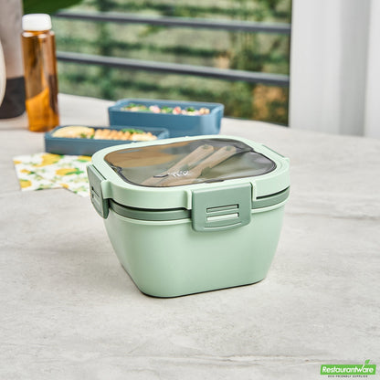 Wholesale Restaurantware 58 Oz Green Lunch Box - Bpa-Free, Microwave-Safe - 7.3" X 7.3" X 4.3"- Bulk