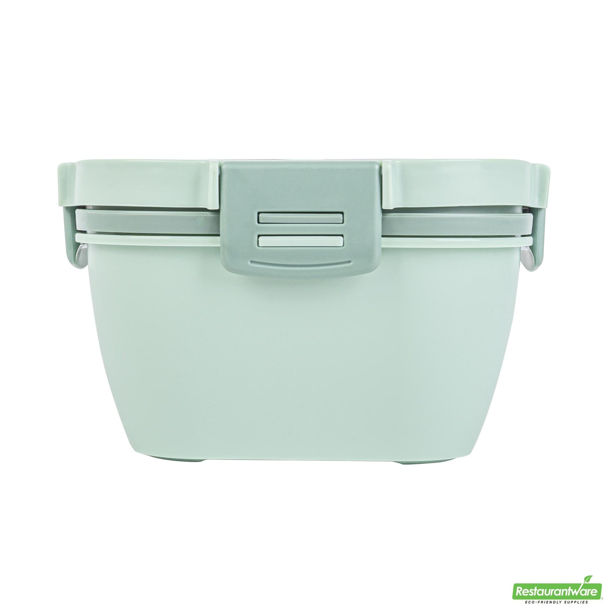 Wholesale Restaurantware 58 Oz Green Lunch Box - Bpa-Free, Microwave-Safe - 7.3" X 7.3" X 4.3"- Bulk
