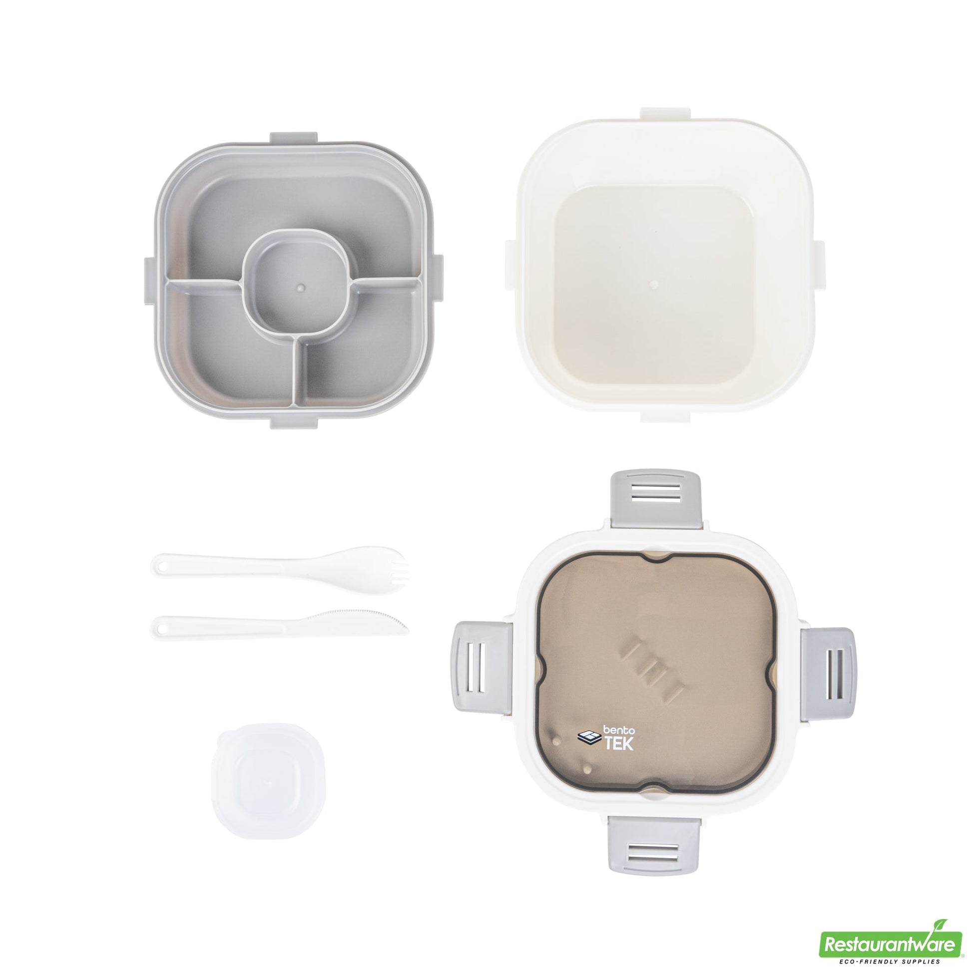 Wholesale Restaurantware 58 Oz White and Gray Lunch Box - Bpa-Free, Microwave-Safe- Bulk