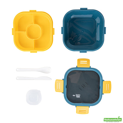 Wholesale Restaurantware 58 Oz Blue and Yellow Lunch Box- Bpa-Free, Microwave-Safe- Bulk