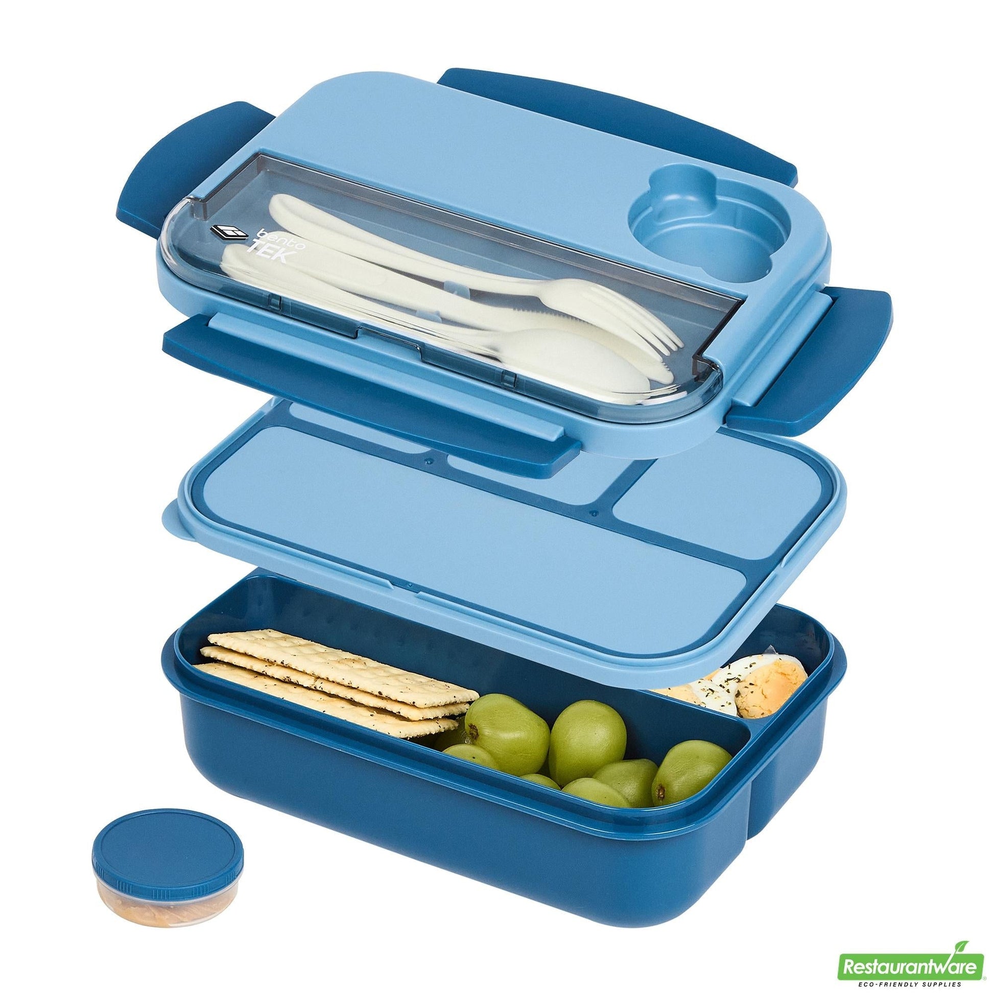 Wholesale Restaurantware 44 Oz Blue Lunch Box - Bpa-Free, Microwave-Safe - 9.1" X 6.4" X 3.2"- Bulk