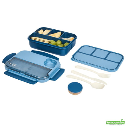Wholesale Restaurantware 44 Oz Blue Lunch Box - Bpa-Free, Microwave-Safe - 9.1" X 6.4" X 3.2"- Bulk