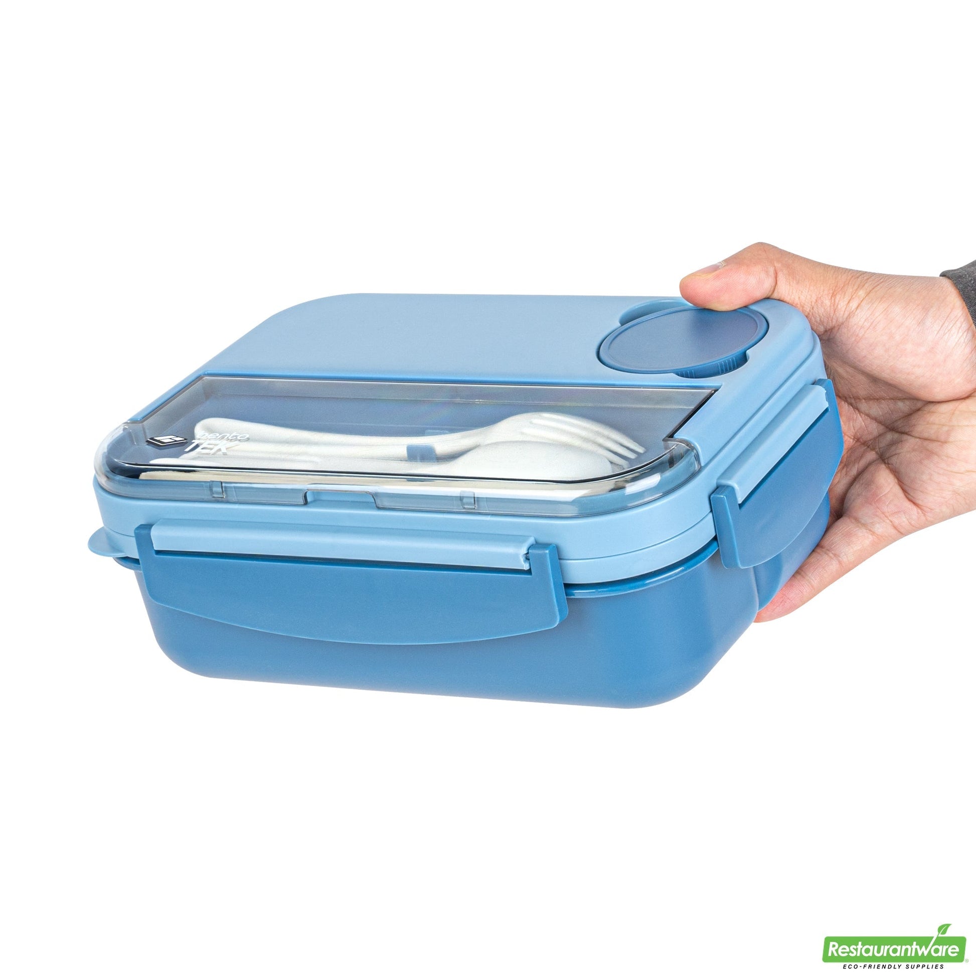 Wholesale Restaurantware 44 Oz Blue Lunch Box - Bpa-Free, Microwave-Safe - 9.1" X 6.4" X 3.2"- Bulk