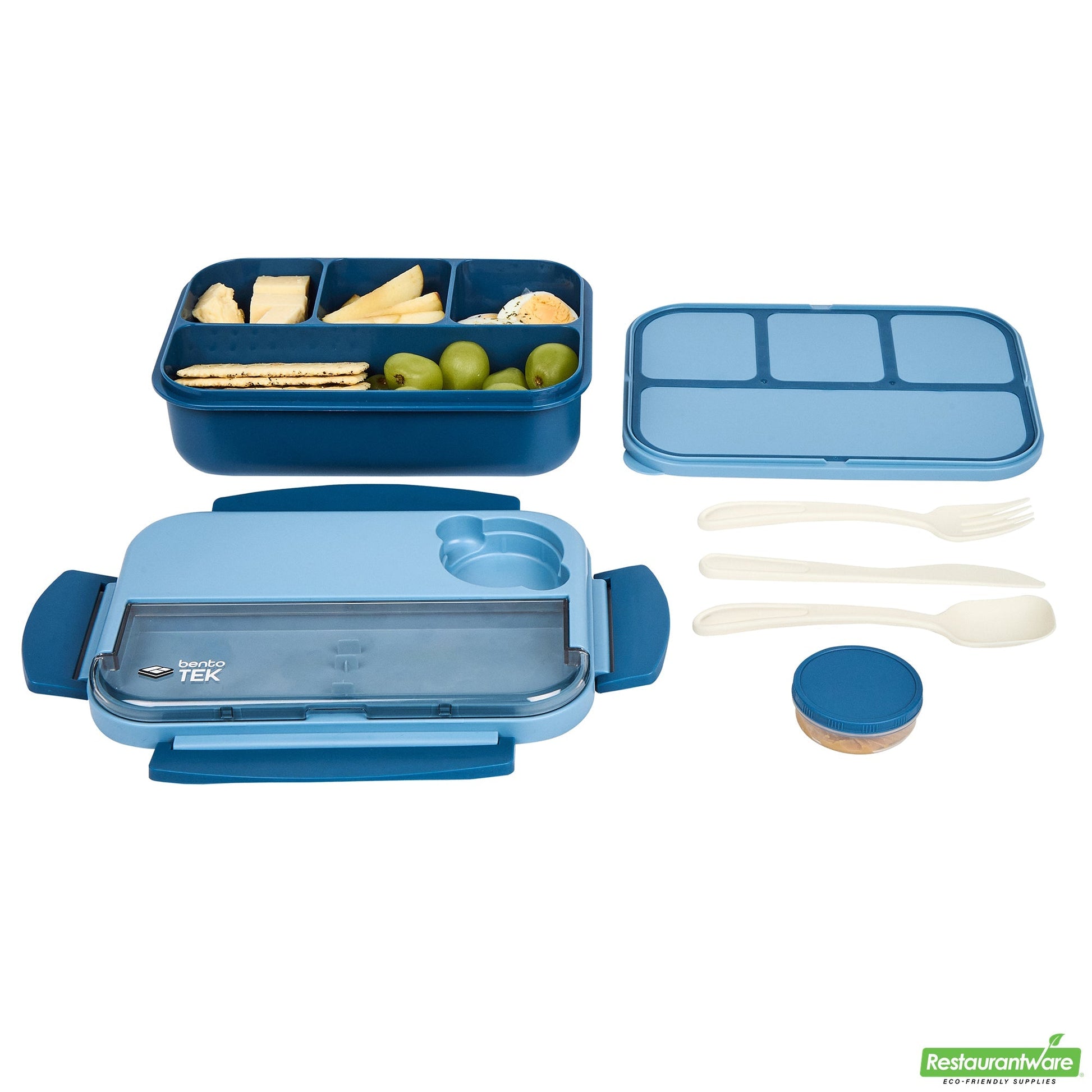 Wholesale Restaurantware 44 Oz Blue Lunch Box - Bpa-Free, Microwave-Safe - 9.1" X 6.4" X 3.2"- Bulk