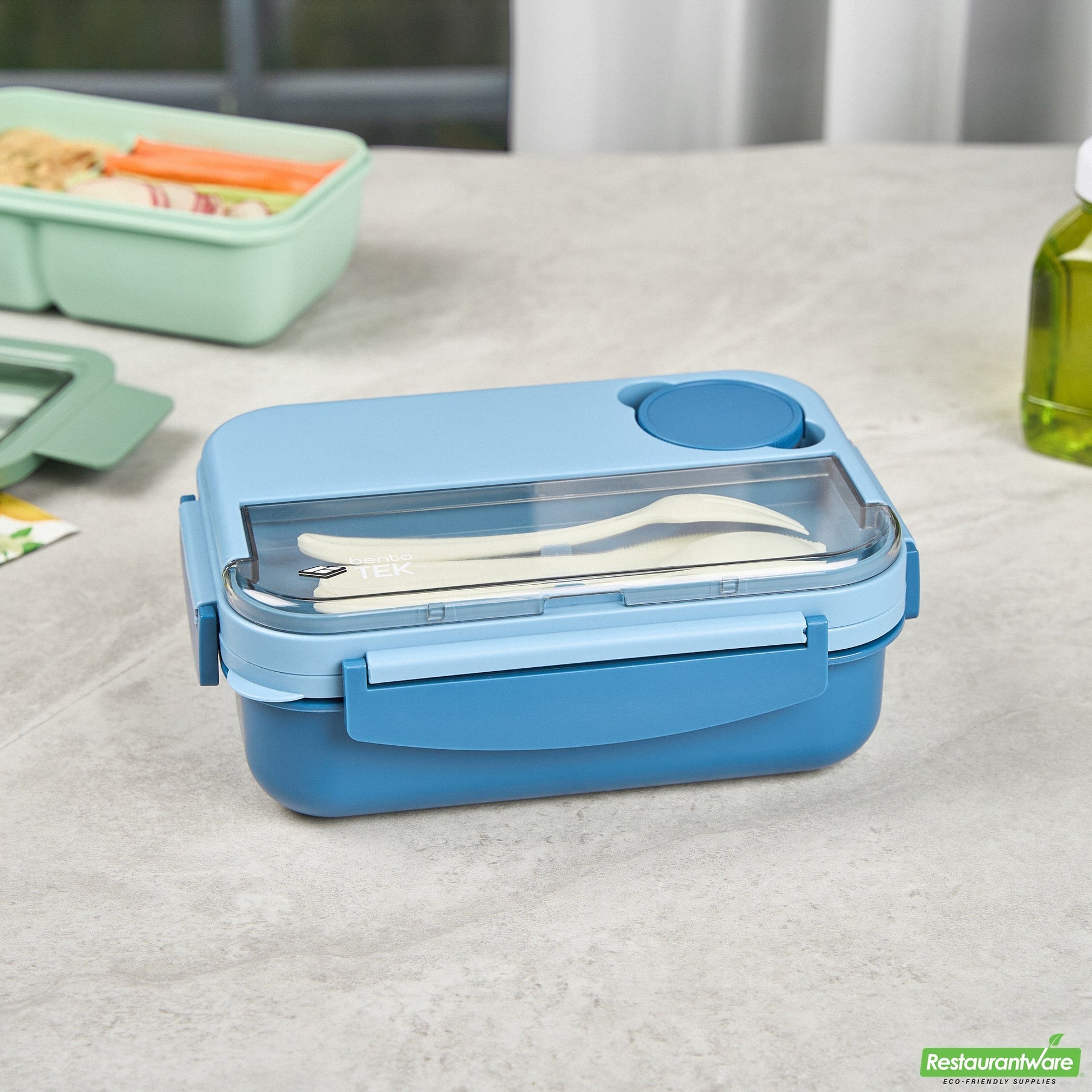 Wholesale Restaurantware 44 Oz Blue Lunch Box - Bpa-Free, Microwave-Safe - 9.1" X 6.4" X 3.2"- Bulk