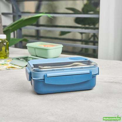 Wholesale Restaurantware 44 Oz Blue Lunch Box - Bpa-Free, Microwave-Safe - 9.1" X 6.4" X 3.2"- Bulk