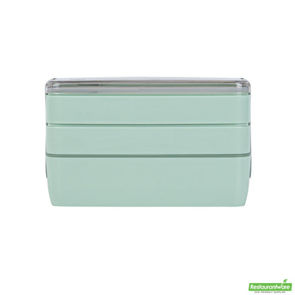 Wholesale Restaurantware 30 Oz Green 3-in-1 Lunch Box- Bpa-Free, Microwave-Safe- Bulk