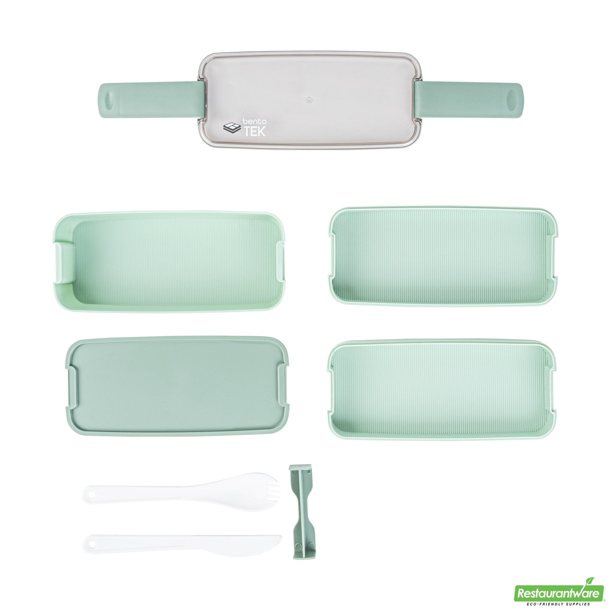 Wholesale Restaurantware 30 Oz Green 3-in-1 Lunch Box- Bpa-Free, Microwave-Safe- Bulk