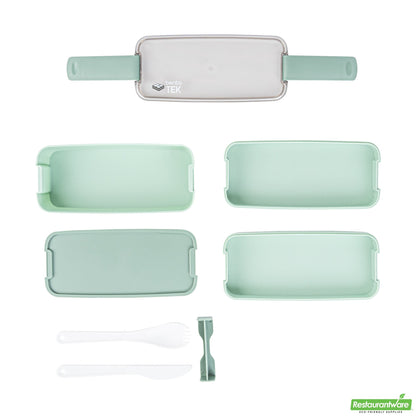 Wholesale Restaurantware 30 Oz Green 3-in-1 Lunch Box- Bpa-Free, Microwave-Safe- Bulk