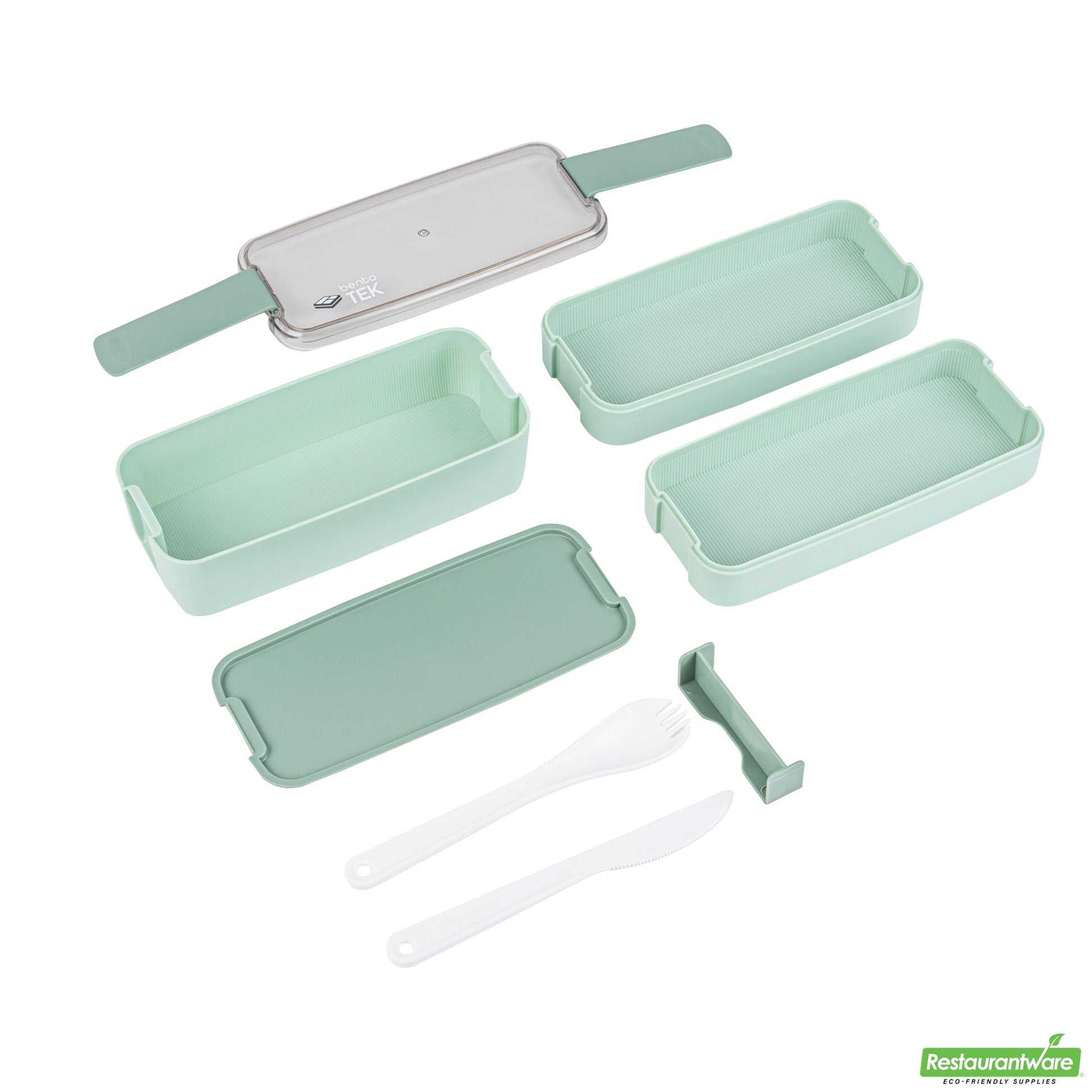 Wholesale Restaurantware 30 Oz Green 3-in-1 Lunch Box- Bpa-Free, Microwave-Safe- Bulk