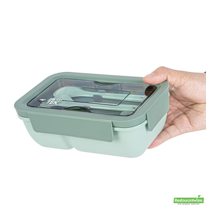 Wholesale Restaurantware 30 Oz Green 3-in-1 Lunch Box- Bpa-Free, Microwave-Safe- Bulk
