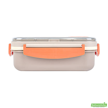 Wholesale Restaurantware 44 Oz Brown and Orange Lunch Box - Bpa-Free, Microwave-Safe- Bulk